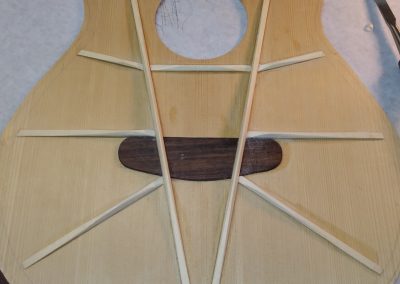 000-12 Sound board bracing in progress