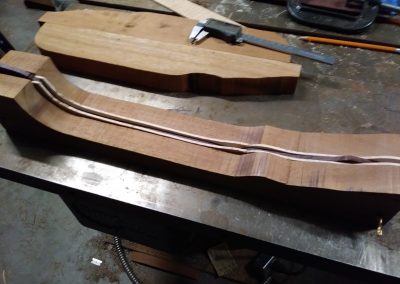 Neck laminations ready for glue-up