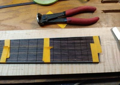 Fingerboard purfling in progress