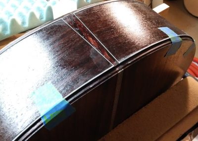 Purfling being installed