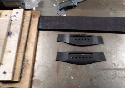 The bridge began with the long piece of Ebony