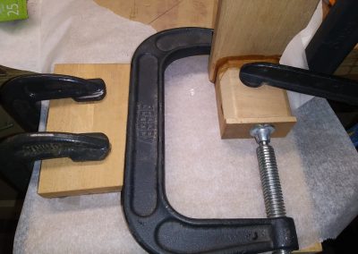 Neck and tail blocks being prepared