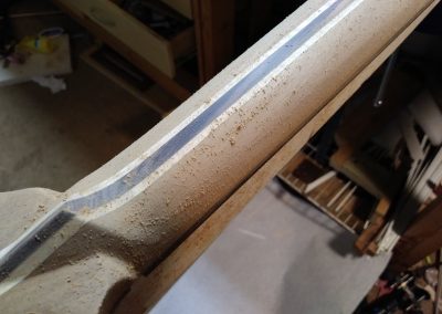 Neck shaping and profiling in progress