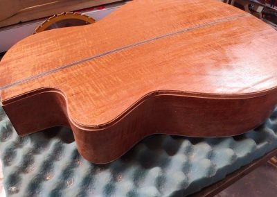 Back binding and purfling channels cut