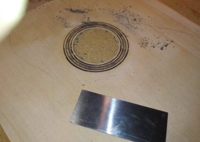 Rosette in process of being scraped and leveled