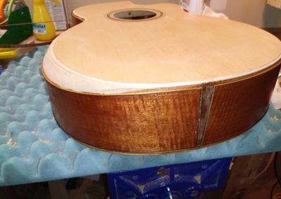 Binding and purfling in progress