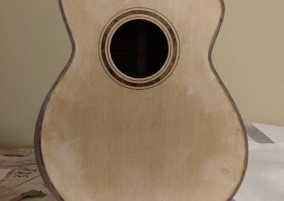 Top - leveling and sanding in progress after binding