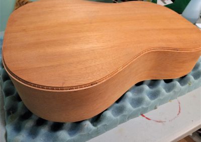 Back binding channel and purfling channel cut