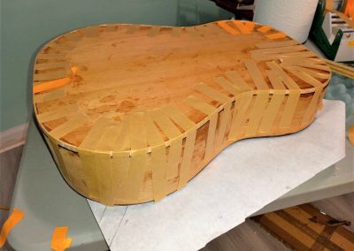 Back binding has been fitted and epoxied in place