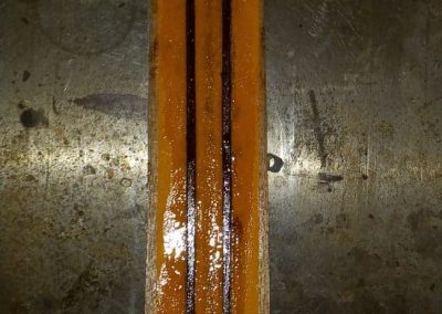 Carbon fiber neck rods have been epoxied into the neck channels