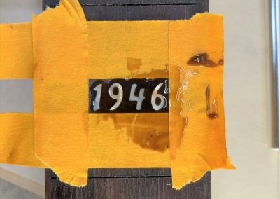 Epoxy is setting up on the 1946 inlay