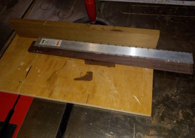 Fretboard is ready for cutting the fret slots