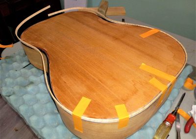 In the process of fitting the back binding