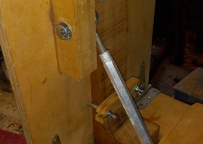 Neck angle being cut with rotuer and jig