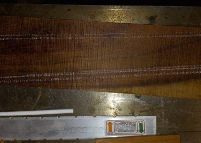 The Brazilian Rosewood block that will become the fretboard