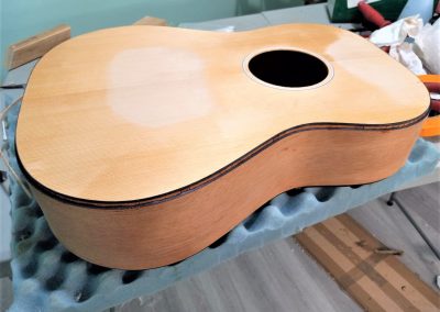 Top and side purfling glued in