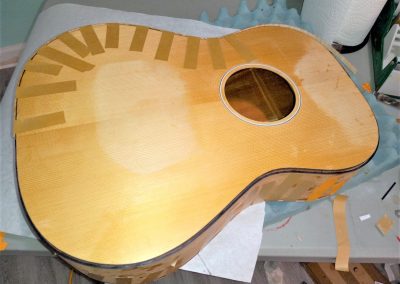 Top binding in the process of being epoxied in place